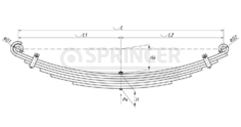 Front leaf-spring for Hyundai Aero City 6 leaves