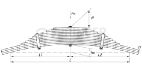 Rear leaf-spring for BPW 11 leaves (thickness 14 mm)
