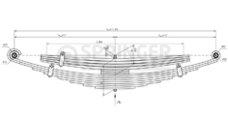 Rear leaf-spring for Isuzu FSR 90 12 leaves