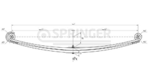 Front leaf-spring for Renault Premium 2, Magnum, Volvo FE 2 leaves