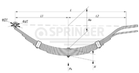 Rear leaf-spring for a trailer AL-KO 7 leaves