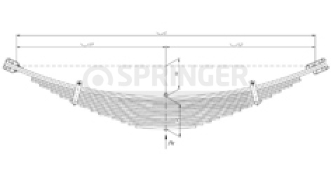 Rear leaf-spring for PAZ 4230 Avrora 15 leaves