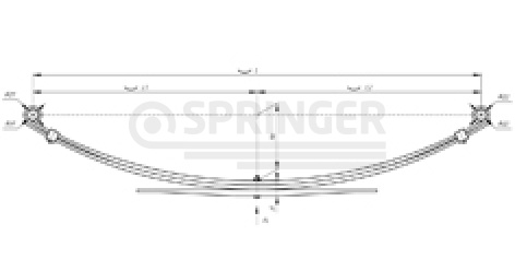 Rear leaf-spring for a trailer 2349 3 leaves