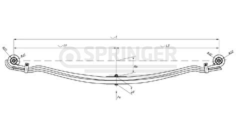 Front leaf-spring for MAN TGA, TGS, TGX 2 leaves