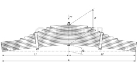 Rear leaf-spring for a trailer NovosibAR3 15 leaves