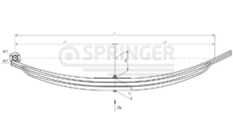 Rear leaf-spring for a trailer 9002 3 leaves