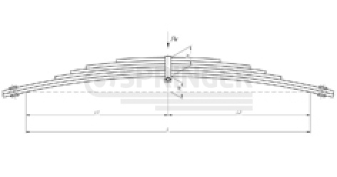Rear leaf-spring for a trailer 9554 6 leaves