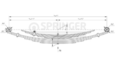 Rear leaf-spring for Isuzu NMR 85 10 leaves