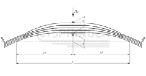 Rear leaf-spring for a trailer 9911 4 leaves