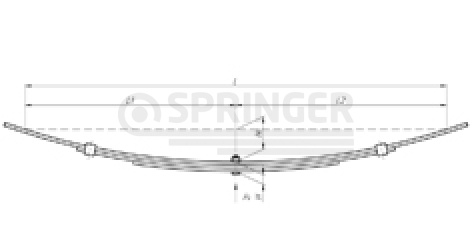 Rear leaf-spring for GAZ 3302 3 leaves