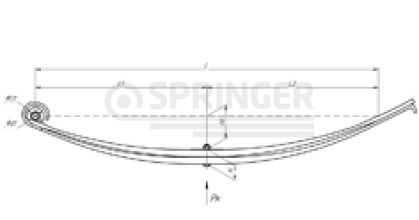 Front leaf-spring for a trailer 887b(M) 2 leaves