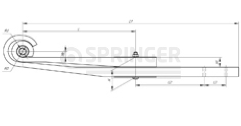 Leaf-spring (Z spring) for a trailer MAZ 9758