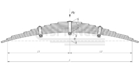 Rear leaf-spring for a trailer 85651A 9 leaves