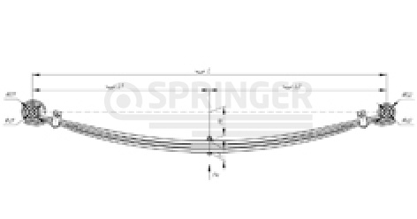 Front leaf-spring for UAZ 2206, 3303, 3909 3 leaves