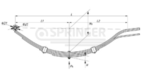 Rear leaf-spring for a trailer AL-KO 5 leaves