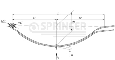 Rear leaf-spring for a trailer AL-KO 2 leaves