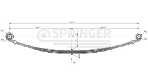 Rear leaf-spring for UAZ 2206, 3303, 3909 3 leaves