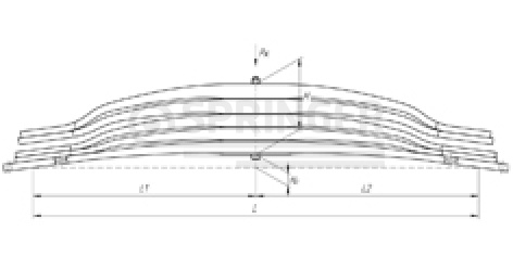Rear leaf-spring for Mercedes Actros 3331-3351, Actros 4140-4148 5 leaves