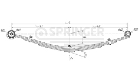 Front leaf-spring for Hyundai County 5 leaves