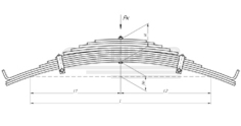 Rear leaf-spring for a trailer 97581 11 leaves