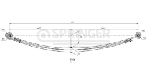 Front leaf-spring for Mercedes Atego 916-926, Atego 1015-1024, Atego 1214-1228 2 leaves