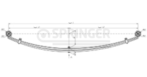 Rear leaf-spring for GAZ 2705, 3221, 3302 3 leaves