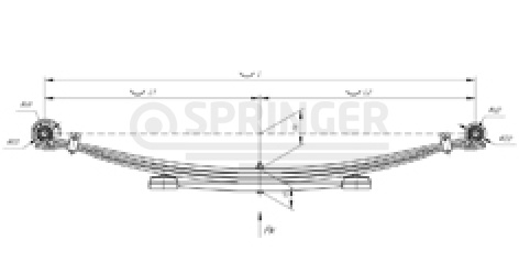 Rear leaf-spring for UAZ 3962 4 leaves