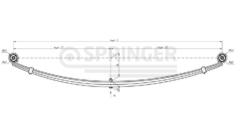 Rear leaf-spring for GAZ 2705, 3221, 3302 3 leaves