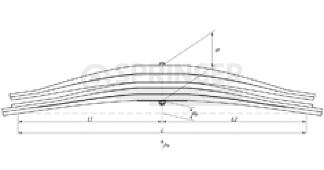 Rear leaf-spring for MAN TGA, TGS, TGX 5 leaves