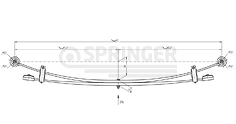 Rear leaf-spring for UAZ 2363 2 leaves