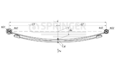Rear leaf-spring for Peugeot Boxer 3, Citroen Jumper, Fiat Ducato 250 2 leaves