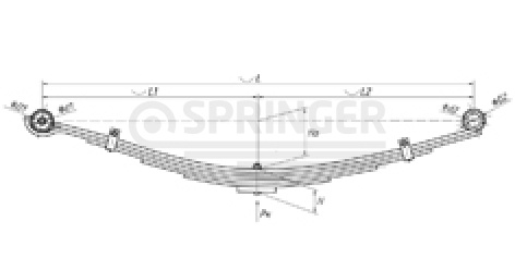 Front leaf-spring for Hyundai HD 65, HD 72, HD 78 6 leaves