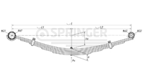 Rear leaf-spring for Hyundai County 6 leaves