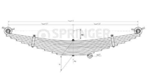 Front leaf-spring for TONAR 45251 10 leaves