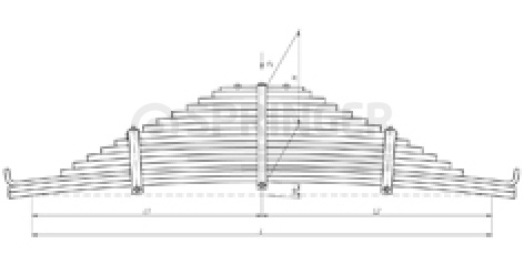Rear leaf-spring for КаMAZ 65115, 43118, 4350 16 leaves