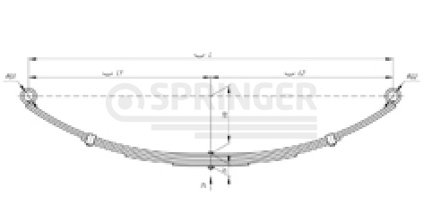 Rear leaf-spring for a trailer 600805РВ5 5 leaves