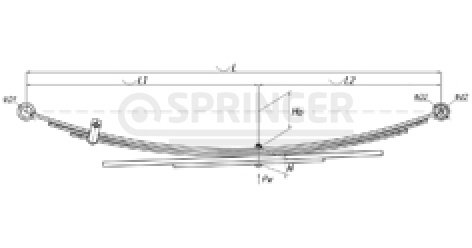 Rear leaf-spring for Ford Ranger 5 leaves