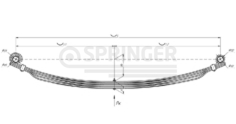 Rear leaf-spring for UAZ 3153, 3159, 3162 4 leaves