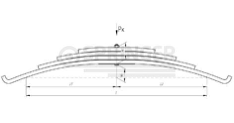 Rear leaf-spring for Fruehauf 4 leaves