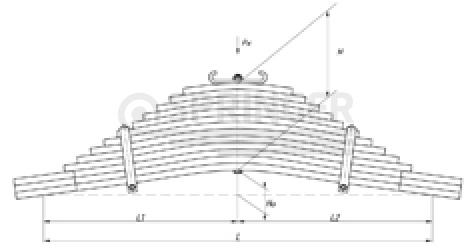 Rear leaf-spring for Iveco Trakker 13 leaves