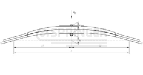 Rear leaf-spring for BPW 2 leaves
