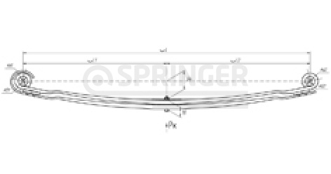Front leaf-spring for Mercedes Actros 1823-1843, Actros 2532-2560, Actros 2631-2648 2 leaves