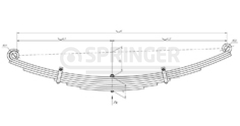Front leaf-spring for Mercedes 814 7 leaves