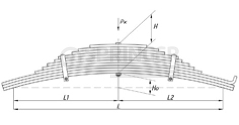 Rear leaf-spring for BPW 11 leaves (thickness 12 mm)