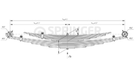 Rear leaf-spring for Isuzu NPR 75 13 leaves